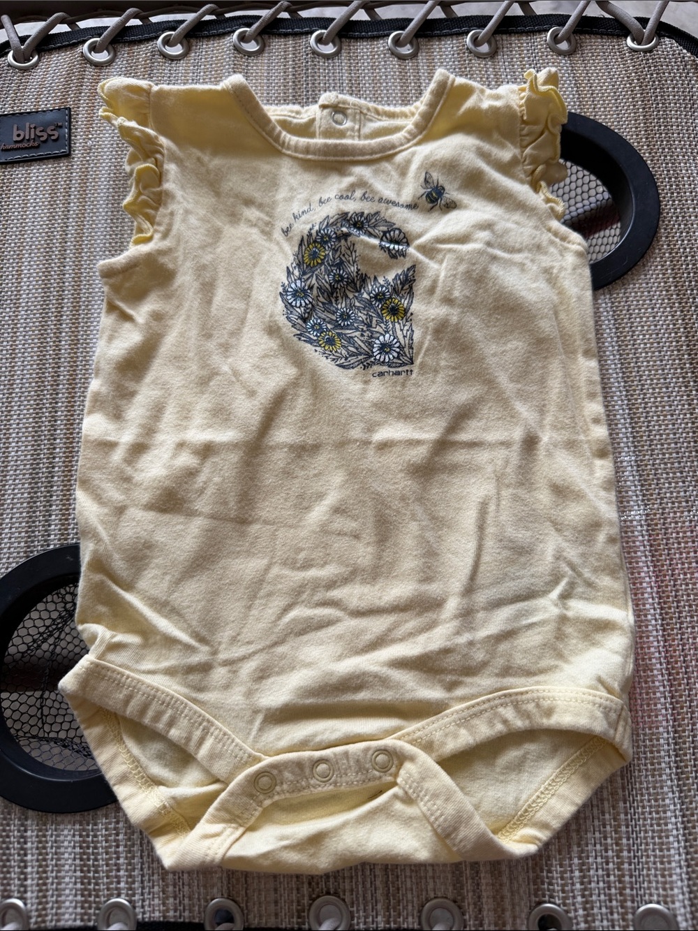 Carhartt Pale Yellow Floral Graphic Baby Bodysuit